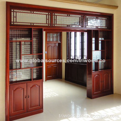 Exquisite Interior Wooden Antique Shelf with Hardwood Frame and Environment-friendly Painting